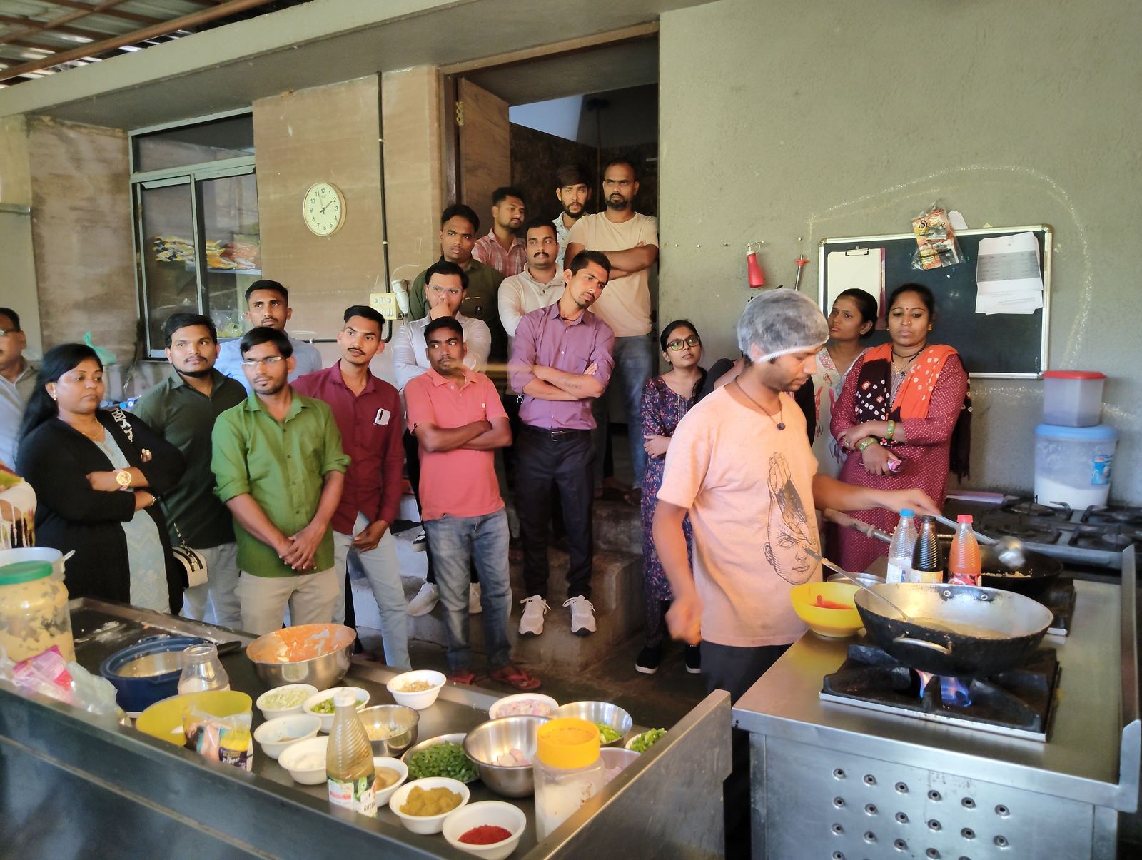 A food-making training session