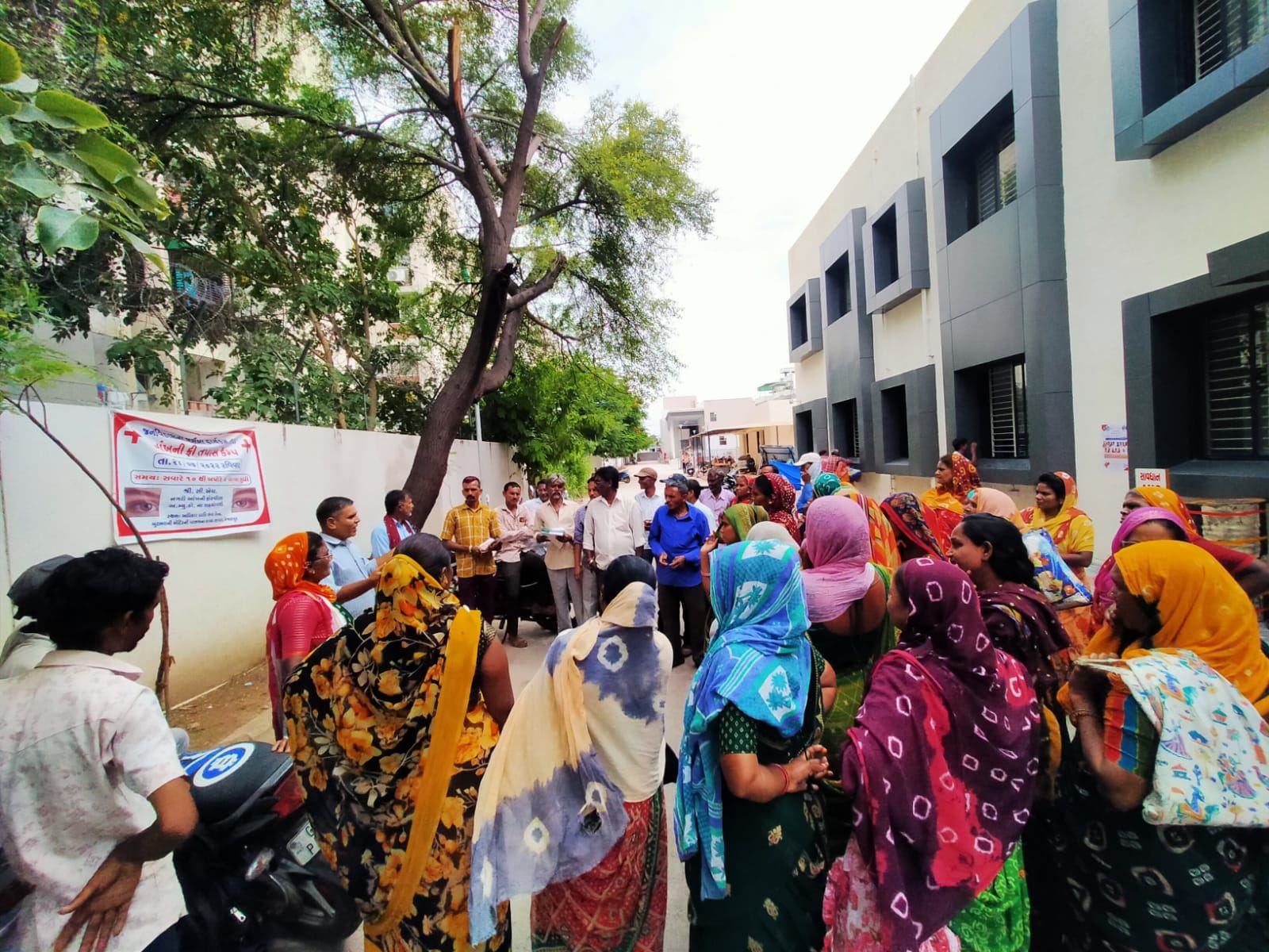Women gathered at a nutrition and hygiene camp